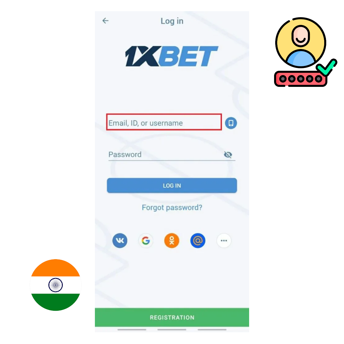 1xBet Login to Account from India