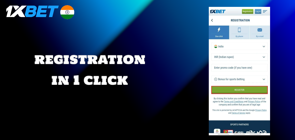 Quick registration in 1 click